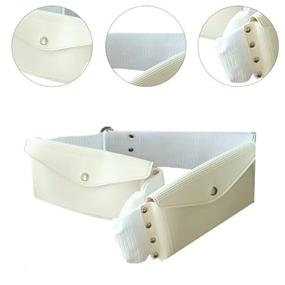 Adjustable Ihram Umrah Waist Belt with Front Pockets Pack Ihram Unisex Studded Belt for Women
