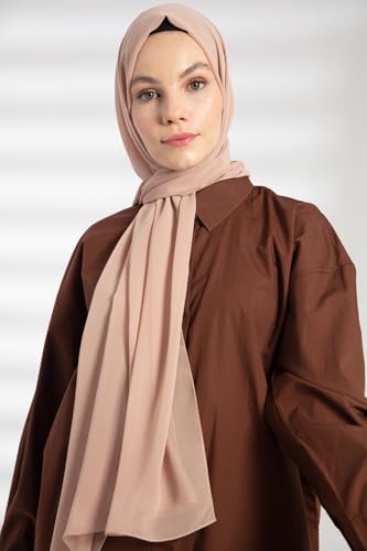Chiffon Hijab Scarf For Women - Made in Turkiye - color: Foundation