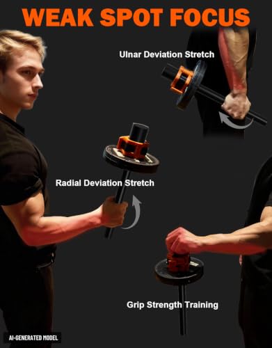 Forearm Wrist Strengthener Grip Strength Trainer - color: 1" Forearm Bar