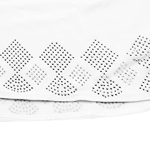 ZGMYC Women Shiny Rhinestones Muslim Hijab Elegant Long Turban Cap Head Wrap Scarf - color: White