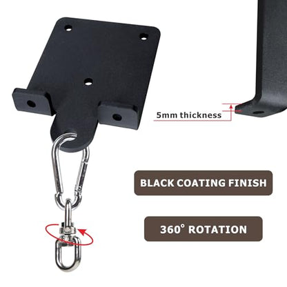 Heavy Punching Boxing Bag Hanger - Heavy Duty Bag Hanger Bracket,360° Rotation Wall Ceiling Mount Wood Beam Hook for Boxing Muay Thai Training,Aerial Yoga Swing & Hammock