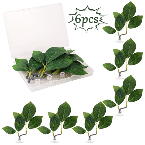 6 Pcs Betta Leaf Hammock with Suction Cups, Realistic Plastic Leaf Fish Tank Decor Aquarium Plants Beta Resting Spot Accessories Decorations for Betta Fish Resting Bed Spawning Ground - style: Style A
