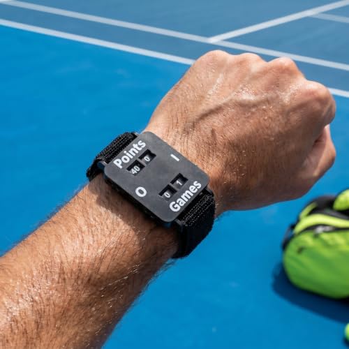OUNONA 2pcs Wrist Score Counter for Tennis, Cricket, Adjustable Strap Manual Points & Games Dials, Manual Dial Match Score Keeper for Coaching