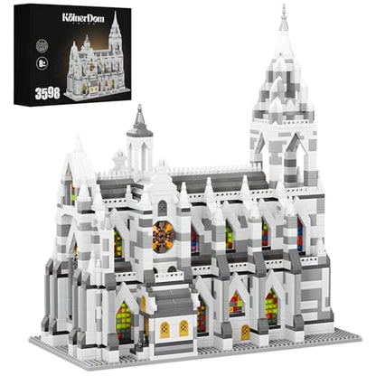 Miniature Building Blocks Cologne Cathedral Model Set (3598 Pieces) - Building Toys, Suitable for Children and Adults as Gifts - style: Cologne Cathedral Model