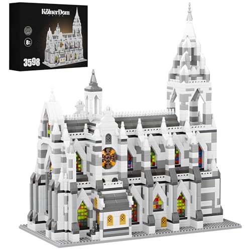 Miniature Building Blocks Cologne Cathedral Model Set (3598 Pieces) - Building Toys, Suitable for Children and Adults as Gifts - style: Cologne Cathedral Model