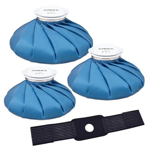 ANMIA Ice Pack Bags with Wrap for Injuries Reusable, Cold Pack Water Bag Hot Bag for Pain Relief, Leak-Proof Elastic Ice Bag - style: Set with Wrap