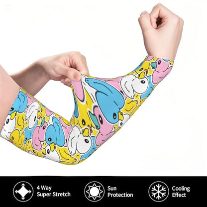 Arm Sleeves Outdoor Garden Sports Cooling Sun Sleeve for Women Men Farm - color: Cute