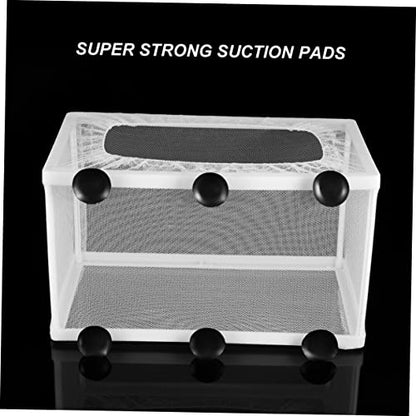 DOITOOL 2pcs Large Fish Net Breeder Box for Aquarium Fry Hatchery Incubator with Suction Cups Durable Mesh for Fish Isolation and Increased Survival Rate