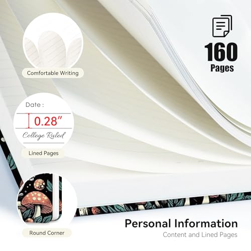 Lined Spiral Journal Notebook, A5 College Ruled Spiral Notebook for Women, Hardcover with Elegant Design for Work and Note-Taking, 5.5 * 8.25 inch, 160 Pages, Skull Head Reads - color: Skull Head 1
