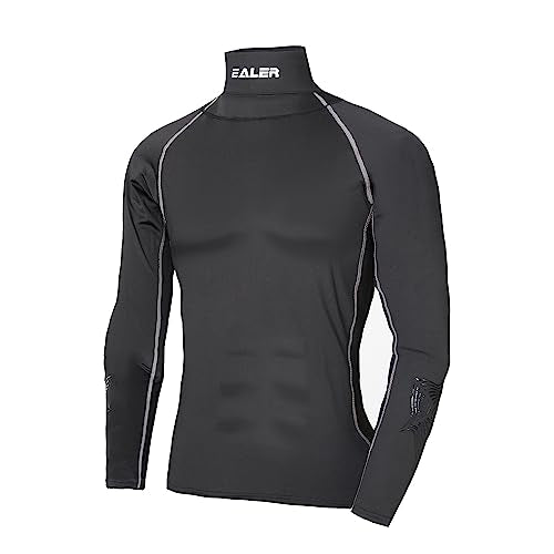 EALER Hockey Compression Shirt with Neck Guard, Neck Protect Long Sleeve Shirt - color: Shirt-boys, size: Large