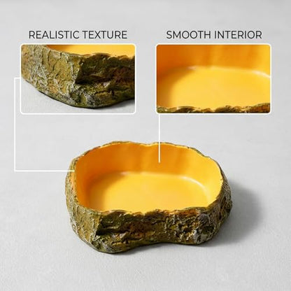 Reptile Water Dish and Reptile Water Bowl, 4 Pcs Reptile Food Dish for Bearded Dragon Water Bowl and Hermit Crab Water Bowl, Durable Reptile Feeding Dishes with Non-Slip Base for Various Pet Habitats
