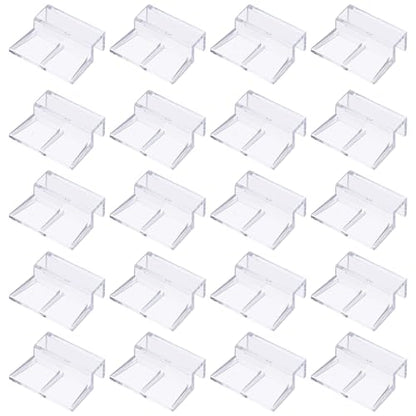 20 Pcs Aquarium Lid Clips, 12 mm Acrylic Aquarium Cover Bracket Fish Tank Lid Older Fish Tank Clip Transparent Durable Easy to Clean, Intended for Rimless Aquariums Top Cover - size: 12 mm