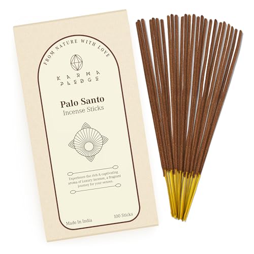 KarmaPledge Palo Santo Incense Sticks, Burn Time 45-60 Min, 100 Sticks - color: Palo Santo
