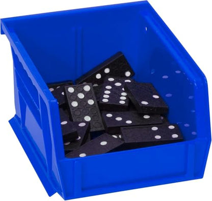 Akro-Mils 30210 AkroBins Plastic Storage Bins, 5"x4"x3", Blue, 24-Pack | Space-Saving Stackable Bins for Garage, Pantry, Craft Organization - color: Blue