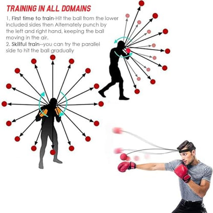 Boxing Reflex Ball, Boxing Ball Headband, Adjustable Head-Mounted Strength Training Boxing Balls Set, Reaction Ball for Adults Kids Courtyard Gym Home - color: A