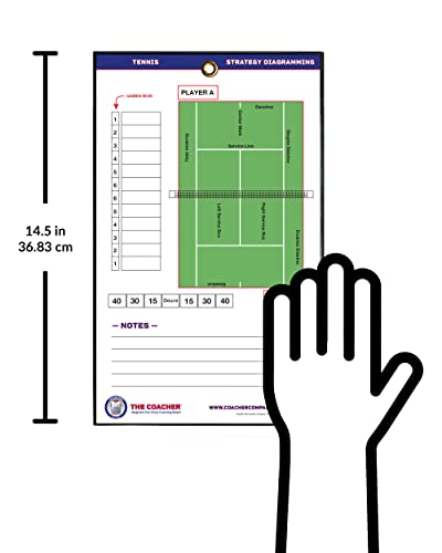 Premium Dry Erase Magnetic Tennis Coaching Coach Board Clipboard - Made in The USA - Double-Sided - Tennis Training Aids Equipment Gear - style: No Magnets