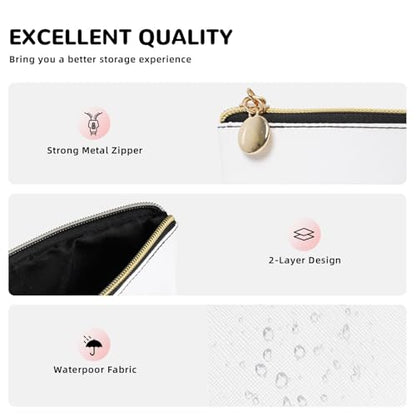 Leather Makeup Bag for Purse, Waterproof Small Toiletry Bag with Zipper, Cute Cosmetic Bags for Women, Potions Herb Shelves Travel Pouch - color: Potions Herb Shelves