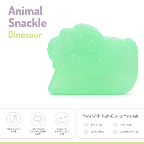 melii Animal Shaped Snackle Box - Divided Snack Container, Food Storage for Kids, Removable Dividers, Arts & Crafts, Beads, BPA-Free - Dinosaur - color: Dinosaur