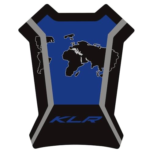 KLR650 Tank PAD Front Side Tank Pad Fuel Stickers Compatible with Klr650 2022-2025 3D Gel Tank Fuel Gip Decal KLR650 Sticker Pad (Dark Blue) - color: 144 Dark Blue