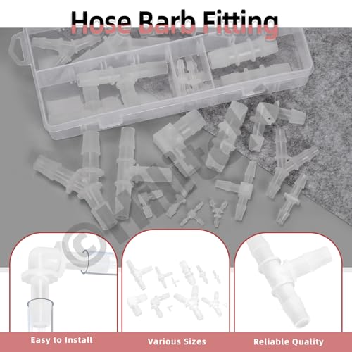 Hilitchi No.2 Hose Barb Fittings Kit Flexible Plastic Tube Hose Set For Home Repair Water Oil Transfer Aquarium - style: No.4