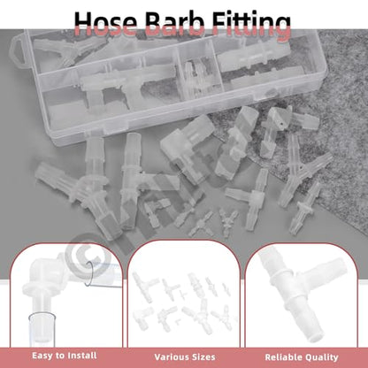 Hilitchi No.2 Hose Barb Fittings Kit Flexible Plastic Tube Hose Set For Home Repair Water Oil Transfer Aquarium - style: No.4