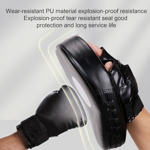 1PCS Boxing Focus Pads Mitts Training Gloves Punching Mitts Leather Kickboxing MMA Curved Arm Strike Shield Target Pads - color: Red