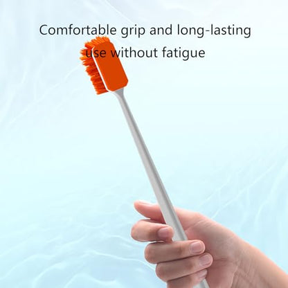 Long Handle Fish Tanks Scrubber for Glass Aquariums Double Bristle Washing Scrubber Long Handle Brush Aquarium Cleaning Tools