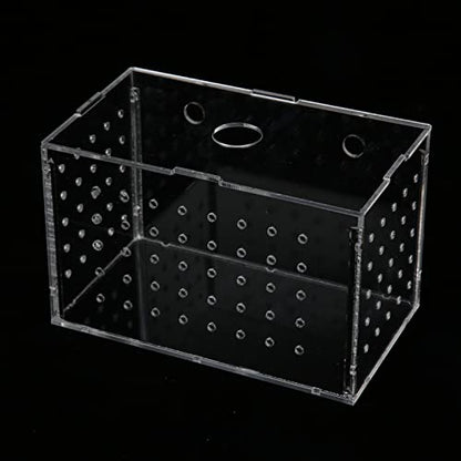 Fish Breeder Box, Aquarium Fish Breeding Box, High Transparency Acrylic Hatchery Incubator with Suction Cups for Baby Fish Shrimp Clownfish Isolation and Rearing (14 * 8 * 9CM) - size: 14*8*9CM