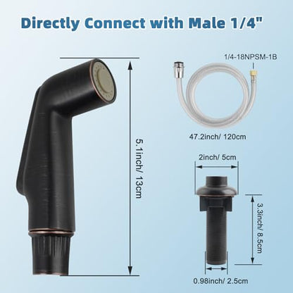 Universal Kitchen Sink Spray Attachment/Hose/Holder Set, Oil Rubbed Bronze | NSF/ANSI/CAN 372 Certified, Compatible with Moen/Delta Faucet, Kitchen Side Sprayer, Kitchen Sink Faucet Sprayer Replacement - color: Oil Rubbed Bronze, style: Sprayer Head/Hose/