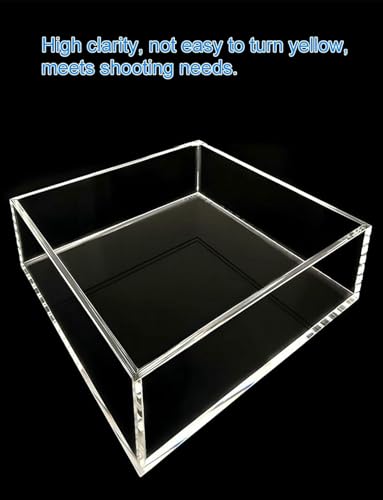 Thickness 3mm Storage Tray, Creative Photography Tray Acrylic Display Cabinet, Transparent Shallow Water Tank Cosmetics Advertising Shooting Props - size: 20x15x10cm