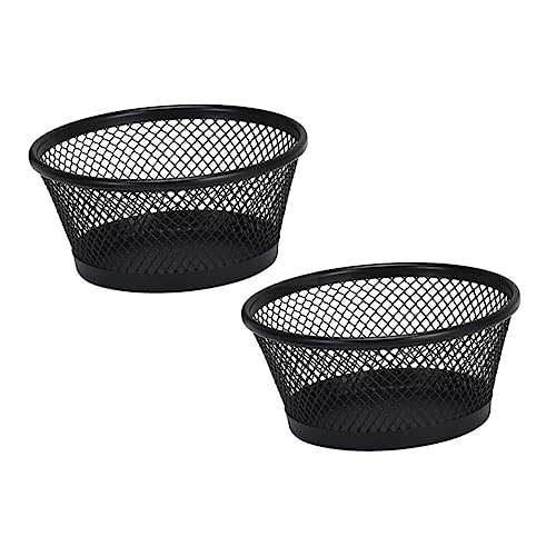 2Pcs Paper Clip Mesh Dispenser Multi-functional Organizer for Office Desk Adjustable Storage Container Lid Suitable for Home and School Use