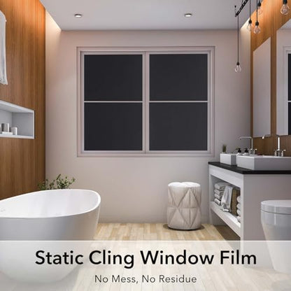 VSUDO Blackout Film - 23.6x78.7 Inch, Static Cling, Darkens Room Windows - color: Black, size: 23.6 x 78.7 Inch