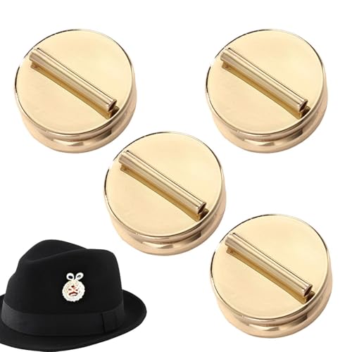 Magnetic Pin Backs 4 Pieces Multifunctional Seamless Metal Flat Top - color: Gold