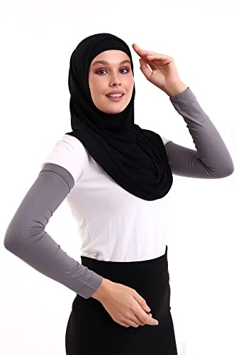 ihvan online, Women's Hijab Muslim Prayer Sleeve, Sleeves to Cover Arms for Women, Soft Stretchy Modest Hijab Arm Sleeves - color: Smoky