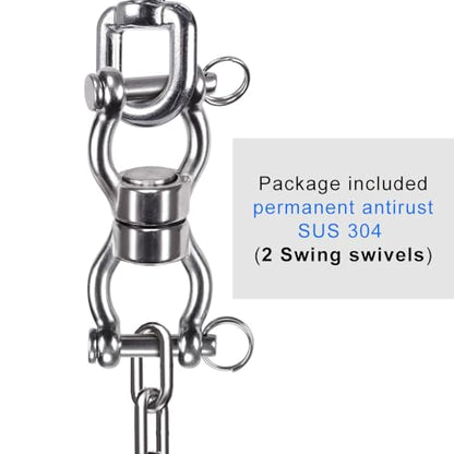 SELEWARE Heavy Duty Bearing Swing Swivel, 360° Rotation Hanging Accessory | Quiet Smooth Rotation, Supports Up to 1200LB, 2 Pack, Removable Buckle for Swings, Hammocks, Tire Swings and Heavy Bags - color: Swivel - Style B, 2 Pack