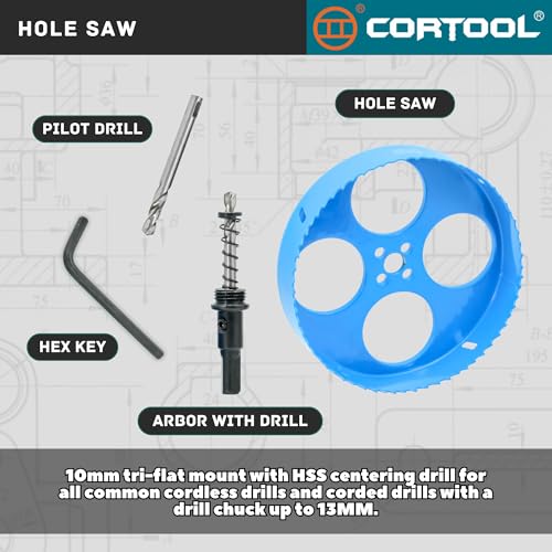 6-1/4 Inch Hole Saw with Arbor for Metal and Wood Cutting, Bi-Metal Hole Cutter, 6-1/4" Hole Saw Kit for Drywall, Wood, PVC Boards, Fiberglass and Vent Pipes - style: 6-1/4"（159mm）