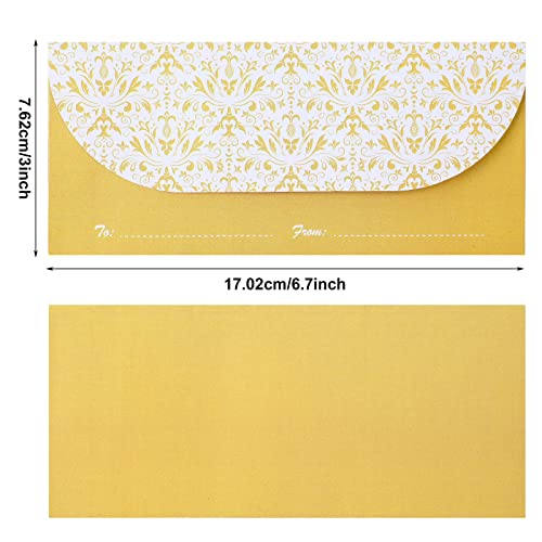 200 Pack Money Envelopes for Cash Gifts, Paper Greetings Money Holder Gift Envelope for Cash Gold Money Envelopes for Budgeting and Saving, Graduation, Birthday Supplies, 6.7 x 3 Inch
