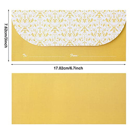 200 Pack Money Envelopes for Cash Gifts, Paper Greetings Money Holder Gift Envelope for Cash Gold Money Envelopes for Budgeting and Saving, Graduation, Birthday Supplies, 6.7 x 3 Inch