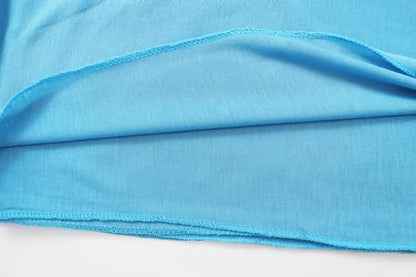 vabovin Head Wraps for Black Women Stretch Jersey Knit Turban Headwrap Solid Color Headscarf Headband Shawl - color: 17- Blue