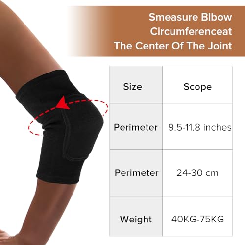 COMNICO 4 Pairs Elbow Brace Volleyball Elbow Protector Pads Breathable Sponge Arm Support Compression Sleeve Strap for Teenagers Women Men Workouts Fitness Basketball Baseball Tennis Football Golfers