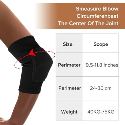 COMNICO 4 Pairs Elbow Brace Volleyball Elbow Protector Pads Breathable Sponge Arm Support Compression Sleeve Strap for Teenagers Women Men Workouts Fitness Basketball Baseball Tennis Football Golfers