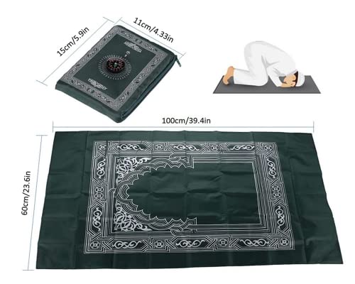 Travel Prayer Mat, 4 PCS 60cm*100cm Portable Prayer Mat, Waterproof Prayer Mat, Prayer Rug, Muslim Travel Prayer Mat, for Ramadan Gifts, Muslim Prayer (Green, Blue, Red, Black)