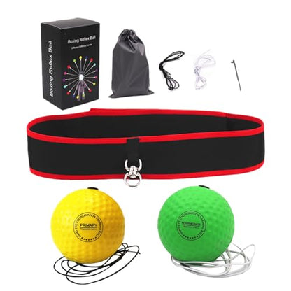 Boxing Reflex Ball, Boxing Ball Headband, Adjustable Head-Mounted Strength Training Boxing Balls Set, Reaction Ball for Adults Kids Courtyard Gym Home - color: B
