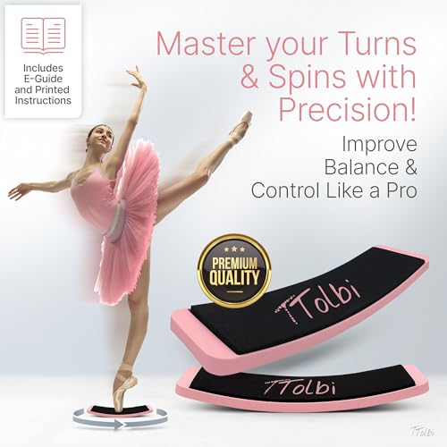 Turn Board for Dancers and Skaters, Ballet and Figure Skating Spinner | Off-ice trainer to improve spins, turns and balance for ballet, ice skating, cheer and gymnastics, all levels - color: Pink