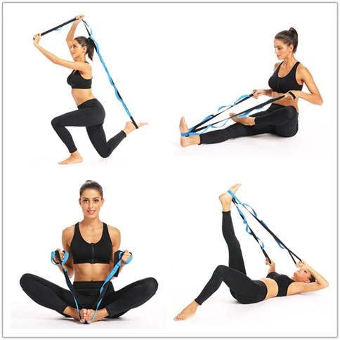 Yoga Stretch Strap with 10 Loops – Non-Elastic Stretching Strap for Flexibility, Physical Therapy, Pilates, and Home Workouts