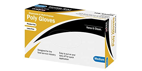 Tiger Chef Wall Mount Dispenser with 500 Medium Size Clear Polyethylene Gloves