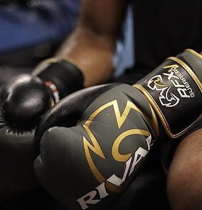 RIVAL Boxing RFX-Guerrero-V Bag Gloves, Multi-Layered Inner Foam Padding (HDEF), Premium Leather, Wrist Lock 2 System - color: Red/Black, size: 8 oz.