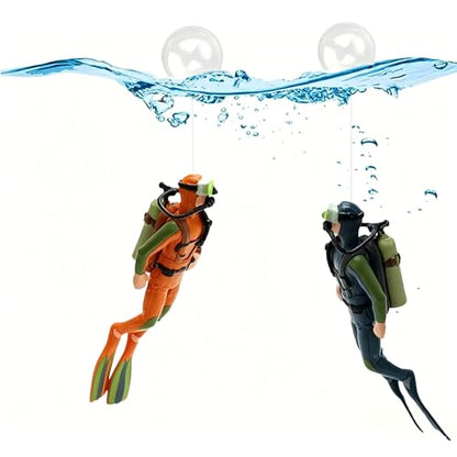 2 Pack Floating Aquarium Diver Decor – Adjustable Depth Fish Tank Ornaments, Suitable for All Kinds of Fish Tanks