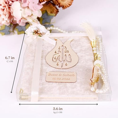 IEF Personalized Yaseen Dua Book Prayer Beads Islamic Gift Set, Ramadan Eid Wedding Birthday Anniversary Mother's Day Father's Day Gifts, Party Favors for Guests in Bulk - color: Style-2