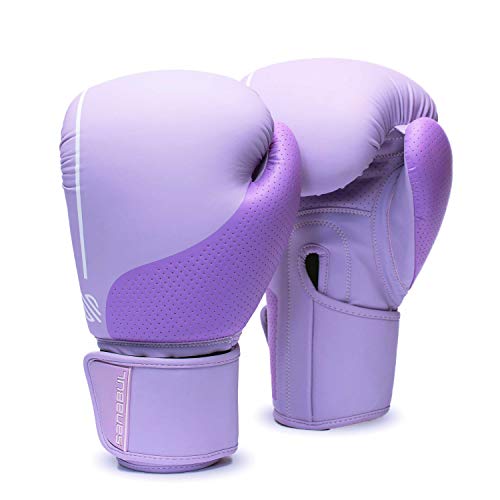Sanabul Easter Egg Boxing Gloves for Women, Pro Training MMA Kickboxing Muay Thai Gloves, Sparring Punching Heavy Bag - color: Lavender, size: 8 oz